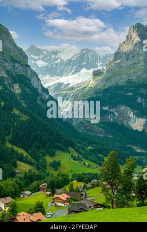 Vue depuis Grindelwald, Suisse Banque D'Images
