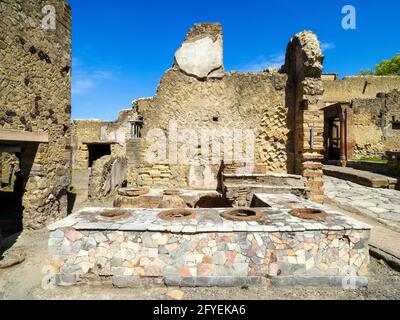 Grande Taberna (Grande Taverne) - ruines d'Herculanum, Italie Banque D'Images