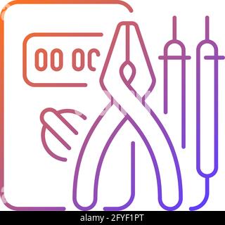 Icône de vecteur linéaire de gradient des outils d'électricien Illustration de Vecteur