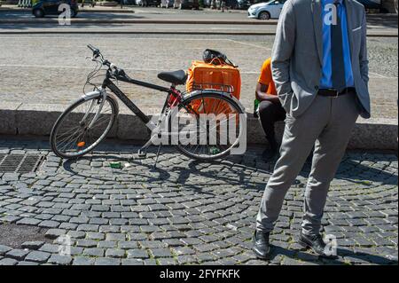 Rome, Italie 20/05/2021: Motards sur la piazza Esquilino © Andrea Sabbadini Banque D'Images