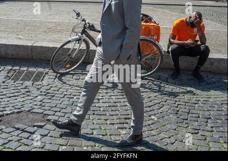 Rome, Italie 20/05/2021: Motards sur la piazza Esquilino © Andrea Sabbadini Banque D'Images