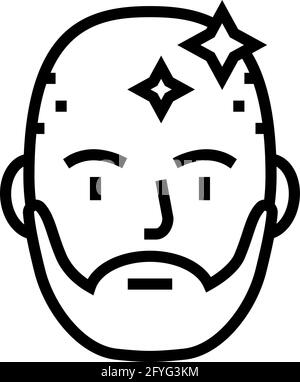 homme barbu avec illustration vectorielle de l'icône de la tête rasée Illustration de Vecteur