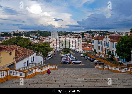 Vue panoramique de Sao Joao del Rei, Brésil Banque D'Images