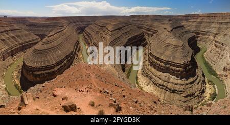 Les cols de la rivière San Juan dans l'Utah, aux États-Unis. Banque D'Images