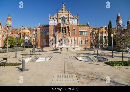 Maison des opérations à l'hôpital Sant Pau, Barcelone, Espagne. Banque D'Images