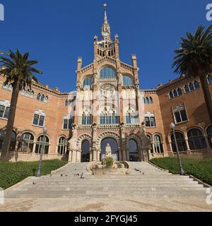 Ancien hôpital de Sant Pau à Barcelone, Espagne. Banque D'Images