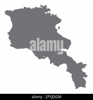 Carte de silhouette de l'Arménie isolée sur fond blanc Illustration de Vecteur