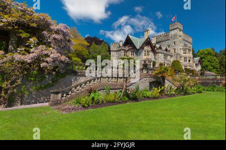 Hatley Castle on Spring Day-Victoria, Colombie-Britannique, Canada. Banque D'Images