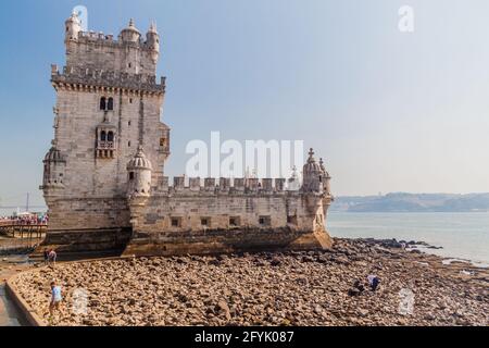 LISBONNE, PORTUGAL - 11 OCTOBRE 2017 : Tour Torre de Belem Belem à Lisbonne, Portugal Banque D'Images