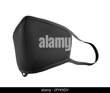 Masque noir maquette, masque de poussière noir rendu 3d isolé sur fond blanc, prêt pour votre conception Banque D'Images