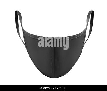 Masque noir maquette, masque de poussière noir rendu 3d isolé sur fond blanc, prêt pour votre conception Banque D'Images