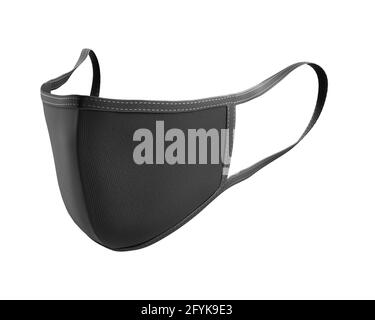 Masque noir maquette, masque de poussière noir rendu 3d isolé sur fond blanc, prêt pour votre conception Banque D'Images