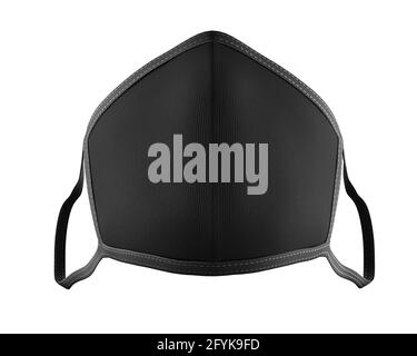 Masque noir maquette, masque de poussière noir rendu 3d isolé sur fond blanc, prêt pour votre conception Banque D'Images