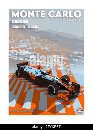 Affiche de la course du week-end avec McLaren Banque D'Images