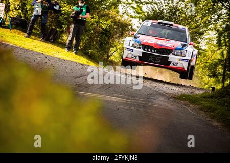 08 ROUILLARD Patrick, BARRAGE VAN NHINH Damien, Rouillard Patrick, Skoda Fabia, action pendant le Rallye du Touquet 2021, 1er tour du Championnat de France des Rallyes 2021, du 27 au 29 mai au Touquet, France - photo Bastien Roux / DPPI Banque D'Images