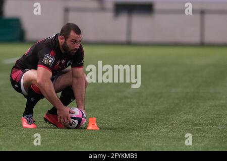Paris, France. 29 mai 2021. Lyon Wing TOBY ARNOLD en action pendant le championnat de rugby français Top 14 entre Stade Francais et Lyon LOU au stade Jean Bouin à Paris - France.Stade Francais a gagné 46:27 Credit: Pierre Stevenin/ZUMA Wire/Alay Live News Banque D'Images