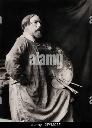 1930 CA, GRANDE-BRETAGNE : le célèbre peintre britannique AUGUSTUS EDWIN JOHN ( 1878 - 1961 ) dans son atelier . Photo de Carl Vandyk ( 1850 - 1931 ), Londres . - BELLE EPOQUE - PITTORE - PITTURA -ARTE - ARTS - portrait - ritratto - barba - barbe - profilo - profil - palette - tavolozza e pennelli --- Archivio GBB Banque D'Images