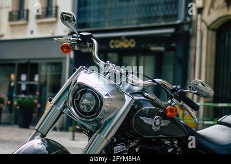 Reims France 28 mai 2021 Harley Davidson 114 moto garée dans les rues de Reims Banque D'Images