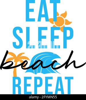 Illustration typographique de répétition de la plage de SLEAT Sleep Illustration de Vecteur