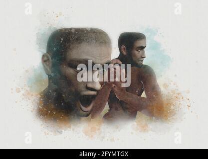 Homme Néandertal, illustration Banque D'Images