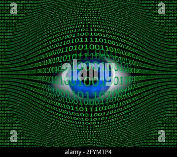 Code Eye et binaire, image composite Banque D'Images