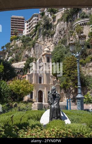 Monte Carlo, Monaco - 4 juillet 2020 : la chapelle Saint-consacrer, patron de Monaco Banque D'Images