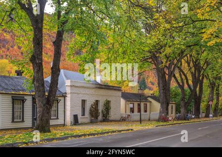 La ville historique d'Arrowtown, en Nouvelle-Zélande, en automne Banque D'Images