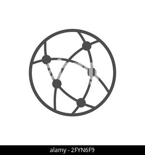 Icône Global Technology.Symbole de réseau social.Vecteur isolé sur blanc Illustration de Vecteur