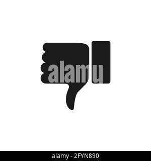Icône de pouce vers le bas. Symbole de haine et de désaccord. Mouvement du bras de désapprobation. Vecteur isolé sur fond blanc Illustration de Vecteur