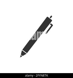 Icône du stylet. Symbole commercial. Silhouette noire crayon. Illustration vectorielle isolée sur blanc Illustration de Vecteur