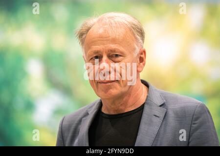 Oldenburg, Allemagne. 29 mai 2021. Jürgen Trittin, membre du Bundestag pour Bündnis 90/Die Grünen, lors de la conférence des délégués d'état numériques de Bündnis 90/Die Grünen en Basse-Saxe. Credit: Mohssen Assanimoghaddam/dpa/Alay Live News Banque D'Images