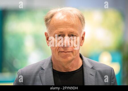 Oldenburg, Allemagne. 29 mai 2021. Jürgen Trittin, membre du Bundestag pour Bündnis 90/Die Grünen, lors de la conférence des délégués d'état numériques de Bündnis 90/Die Grünen en Basse-Saxe. Credit: Mohssen Assanimoghaddam/dpa/Alay Live News Banque D'Images