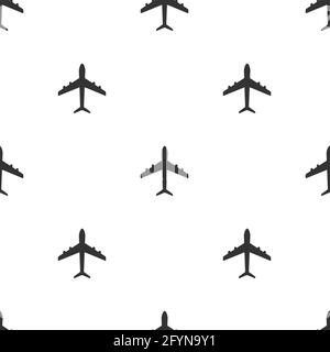 Avion à motif transparent. Fond blanc de motif de vol de plan. Illustration vectorielle plate. Illustration de Vecteur