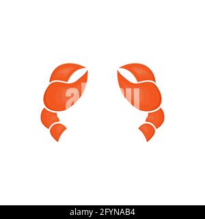 Griffes de crabe. Symbole de fruits de mer mignons. Illustration vectorielle isolée sur blanc. Illustration de Vecteur