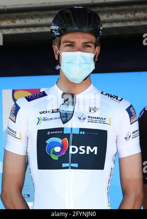 Nils Eekhoff du Team DSM pendant les Boucles de la Mayenne 2021, course cycliste phase 2, Vaiges - Évron (173 km) le 28 mai 2021 à Évron, France - photo Laurent Lairys / DPPI Banque D'Images