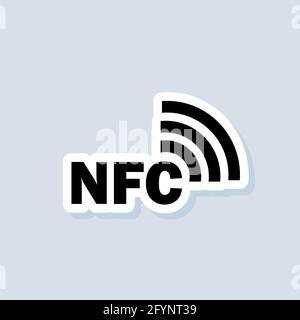 Autocollant NFC. Icône paiement sans contact. Paiement sans fil. Icône de la société sans contact. Vecteur sur arrière-plan isolé. SPE 10. Illustration de Vecteur