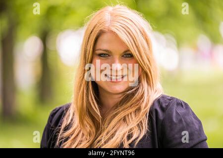 Oldenburg, Allemagne. 29 mai 2021. Christina-Johanne Schröder a été élue première candidate à la position 3 de Bündnis 90/Die Grünen en Basse-Saxe pour la campagne électorale fédérale en Basse-Saxe lors de la conférence des délégués de l'Etat numérique. Credit: Mohssen Assanimoghaddam/dpa/Alay Live News Banque D'Images