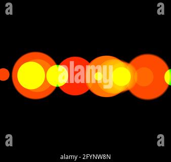 Lentille numérique abstraite diffuse des effets d'éclairage spéciaux sur fond noir. Lumières abstraites Banque D'Images