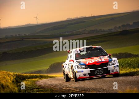 08 ROUILLARD Patrick, BARRAGE VAN NHINH Damien, Rouillard Patrick, Skoda Fabia, action pendant le Rallye du Touquet 2021, 1er tour du Championnat de France des Rallyes 2021, du 27 au 29 mai au Touquet, France - photo Damien Saulnier / DPPI Banque D'Images