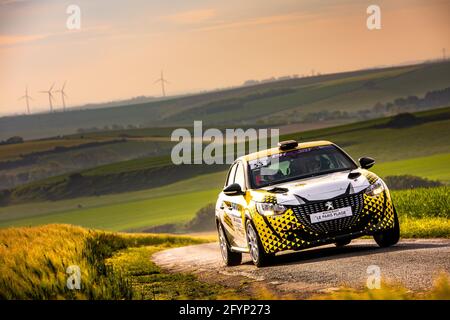 53 Taveneau Sam, masse Elodie, pH SPORT par GT2i, Peugeot 208 VTI, action pendant le Rallye du Touquet 2021, 1er tour du Championnat de France des Rallyes 2021, du 27 au 29 mai au Touquet, France - photo Damien Saulnier / DPPI Banque D'Images