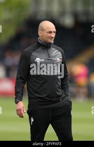 Steve Borthwick, entraîneur-chef de Leicester Tigers, lors du match Gallagher Premiership au Sixways Stadium, Worcester. Date de la photo: Samedi 29 mai 2021. Banque D'Images