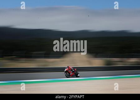 Estoril, Portugal. 29 mai 2021. British Scott Redding of Aruba.IT Racing - Ducati participe à la course 1 du championnat du monde FIM Superbike Estoril Round au Circuito Estoril à Cascais, Portugal, le 29 mai 2021. Crédit : Pedro Fiuza/ZUMA Wire/Alay Live News Banque D'Images