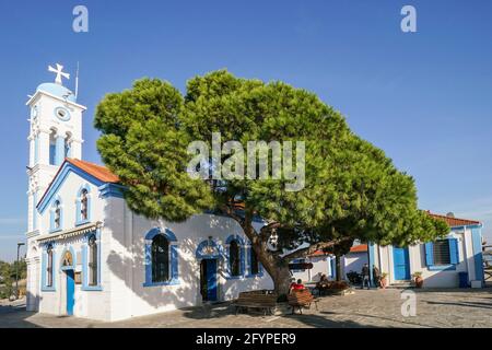 Macédoine orientale, Grèce - novembre 2017 : Monastère Saint-Nicolas situé sur l'île de Porto Lagos, Macédoine orientale en Grèce Banque D'Images