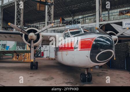 Bruxelles, Belgique - 17 août 2019 : Percival P.66 Pembroke C.51 RM-4 au Musée royal des forces armées et de l'histoire militaire, célèbre MU militaire Banque D'Images