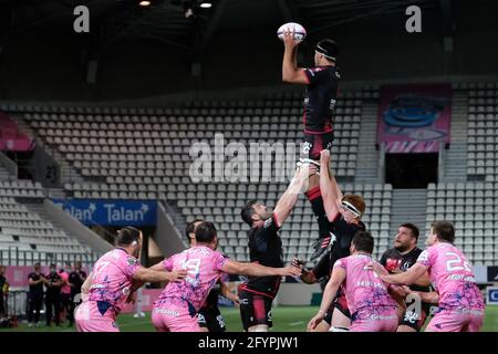 Paris, France. 29 mai 2021. Lyon Flanker DYLAN CRETIN en action pendant le championnat de rugby français Top 14 entre Stade Francais et Lyon LOU au stade Jean Bouin à Paris - France.Stade Francais a gagné 46:27 Credit: Pierre Stevenin/ZUMA Wire/Alay Live News Banque D'Images