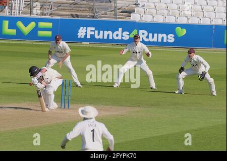 Londres, Royaume-Uni. 29 mai 2021. Londres, Royaume-Uni. Comme Surrey prendre Gloucestershire dans le championnat de comté à la Kia Oval, troisième jour David Rowe/Alay Live News Banque D'Images