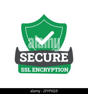 Illustration du vecteur d'icône de connexion sécurisée isolée sur fond blanc, symboles de blindage ssl sécurisé de style plat, cryptage sécurisé des données protégé Illustration de Vecteur