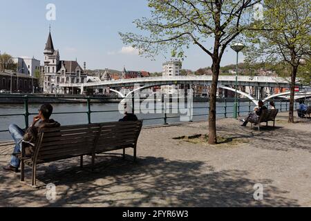 La Passerelle Saucy à Liège Banque D'Images