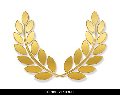 Couronne de Laurier d'or, symbole grec et romain pour le triomphe, la puissance royale, la victoire, la force, la gloire, honneur, importance ou influence. Banque D'Images