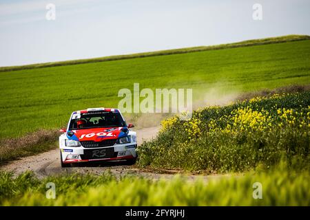 08 ROUILLARD Patrick, BARRAGE VAN NHINH Damien, Rouillard Patrick, Skoda Fabia, action pendant le Rallye du Touquet 2021, 1er tour du Championnat de France des Rallyes 2021, du 27 au 29 mai au Touquet, France - photo Bastien Roux / DPPI Banque D'Images